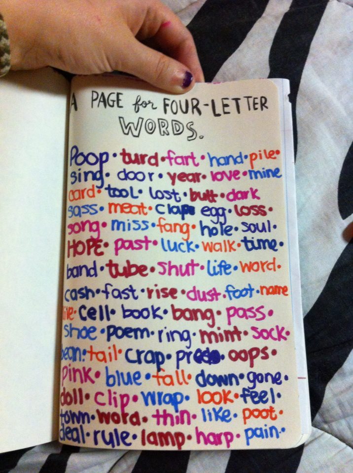 trina is artsy fartsy wreck this journal part four cute 3 letter words