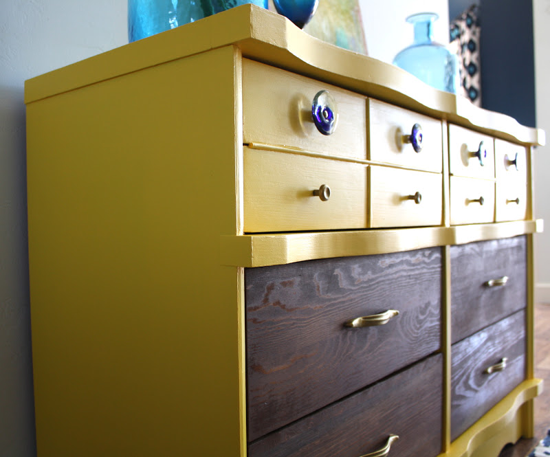The Turquoise Iris Furniture & Art Mid Century Modern Yellow Dresser