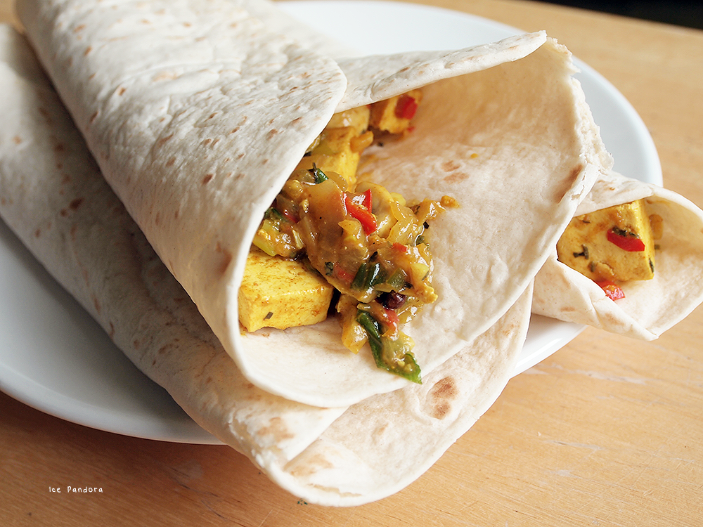 ice pandora Project Veggie curry tofu wrap