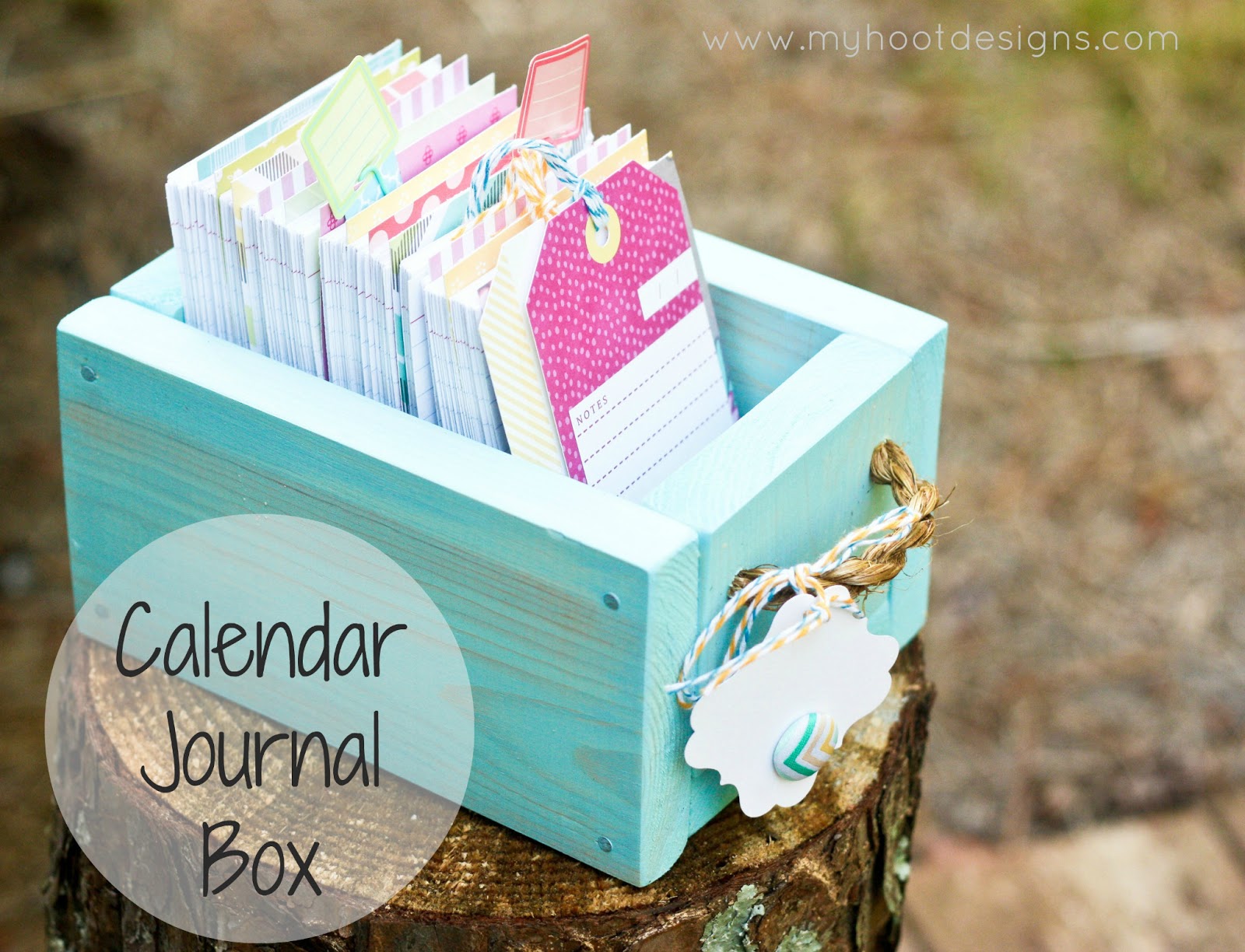 Hoot Designs Twelve Month Calendar Journal Box