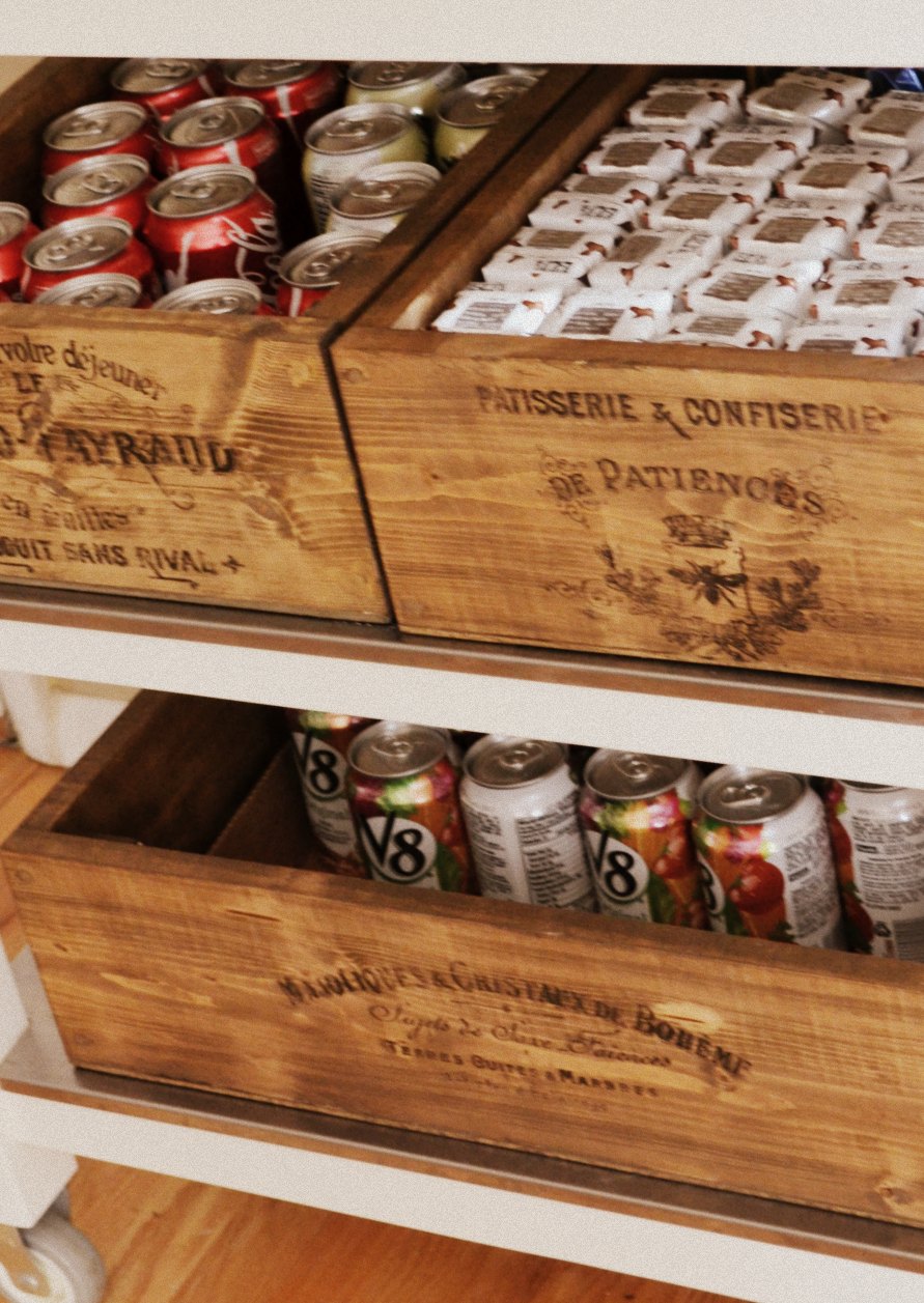 Bear, Dolly and Moi storing baking pans