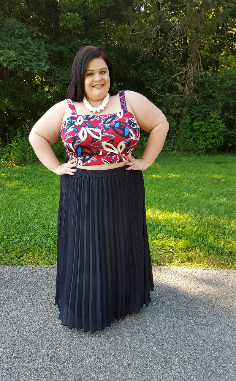 maxi skirt and crop top plus size