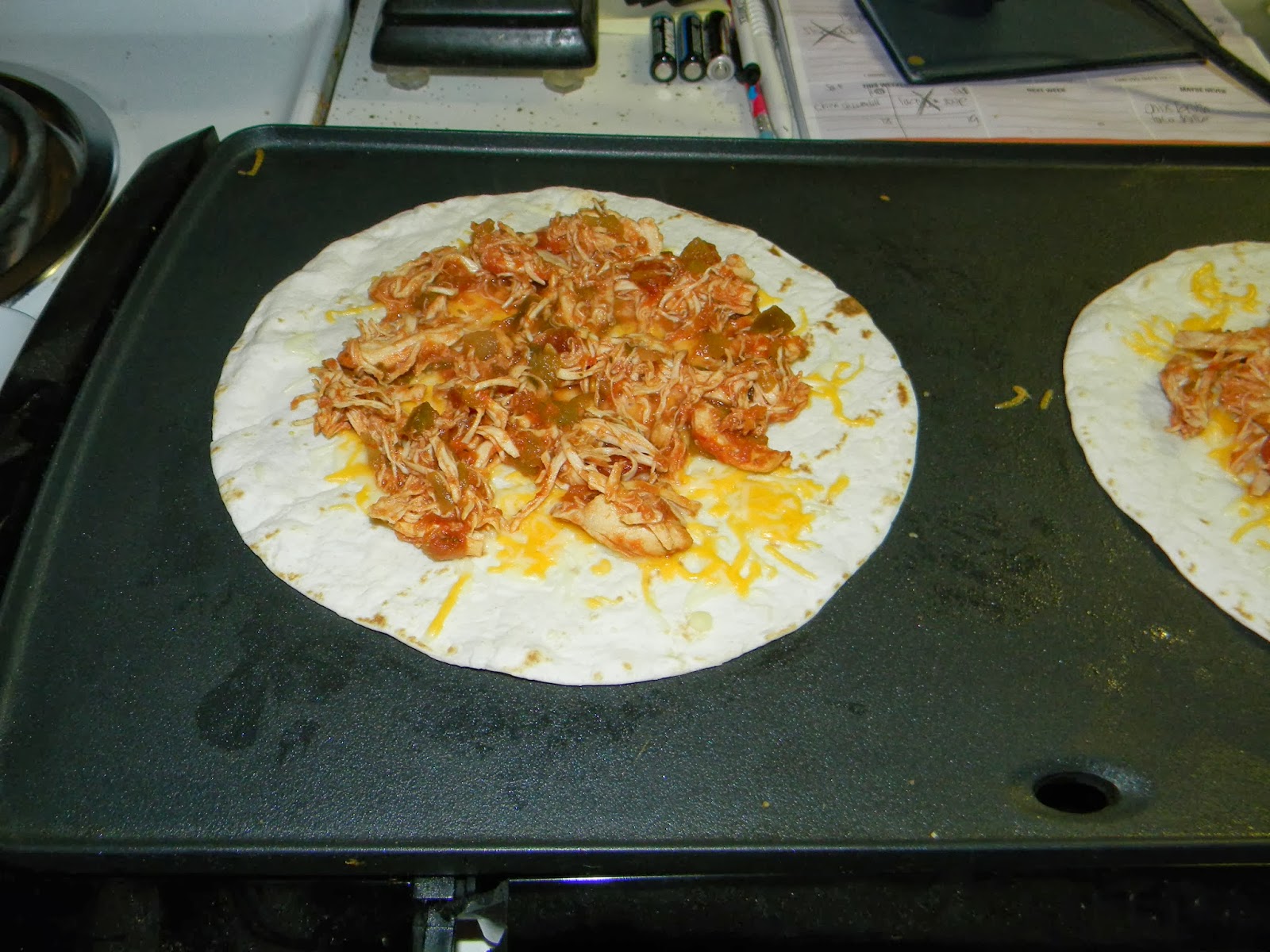 Growing to Four Crock Pot Chicken Quesadillas