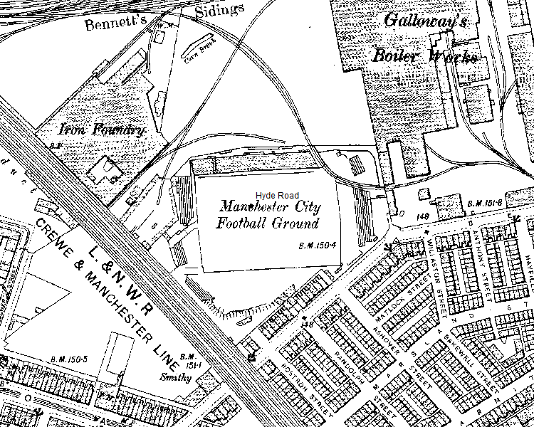 Maine Road Manchester Map Landmark Information Group: Football Grounds Through The Years