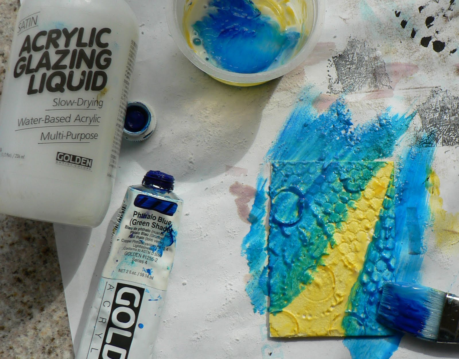 Creative Expressions Acrylic Molding Paste with pressed shapes Technique