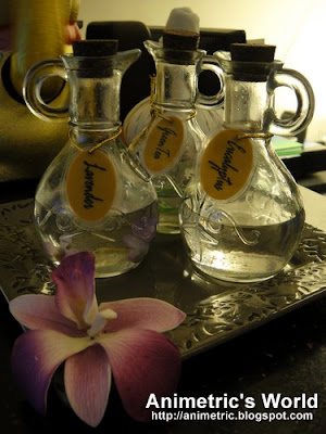Scented massage oils at Nuat Thai Libis