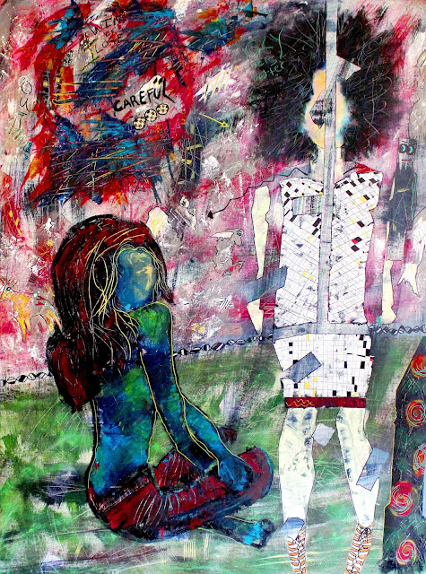 "How Did We Get Here?" Acrylic & Pastel on Canvas By Penelope Przekop