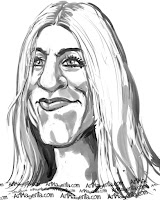 Jennifer Anistoncaricature cartoon. Portrait drawing by caricaturist Artmagenta
