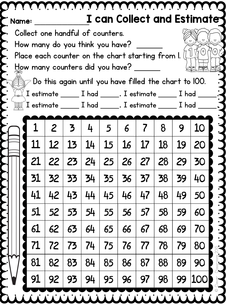 100 chart tasks for 100th day