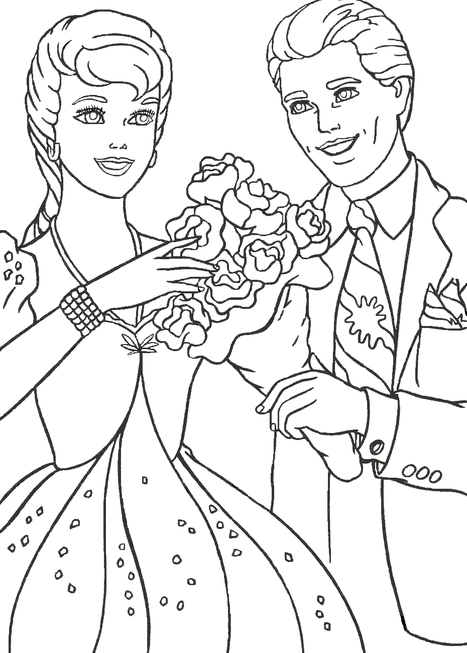 Desenho De Barbie Guardando Vestido De Noiva Para Colorir Tudodesenhos