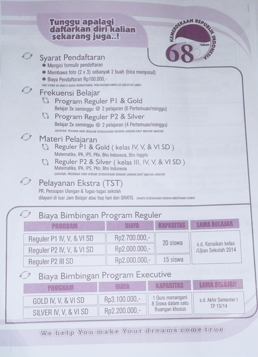 GANESHA OPERATION BROSUR BIAYA BIMBEL DI GO PADANG DISIMPUAN