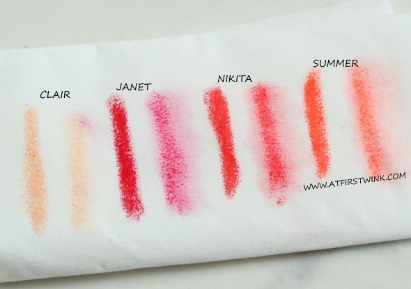 Swatches of the Aritaum Wannabe cushion tints on tissue paper