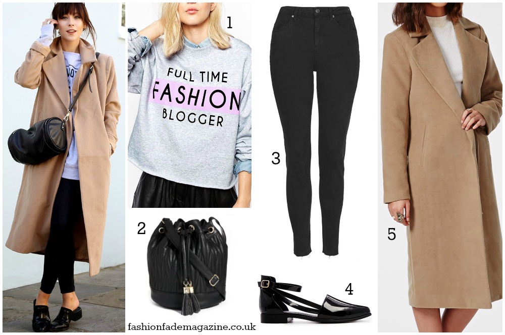 camel coat - black jeans - grey logo sweatshirt - street style - fashion blogger outfits - trends fall 2014 camel coat - black jeans - grey logo sweatshirt - street style - fashion blogger outfits - trends fall 2014
