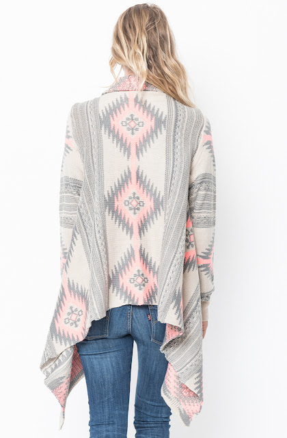 aztec drape cardigan