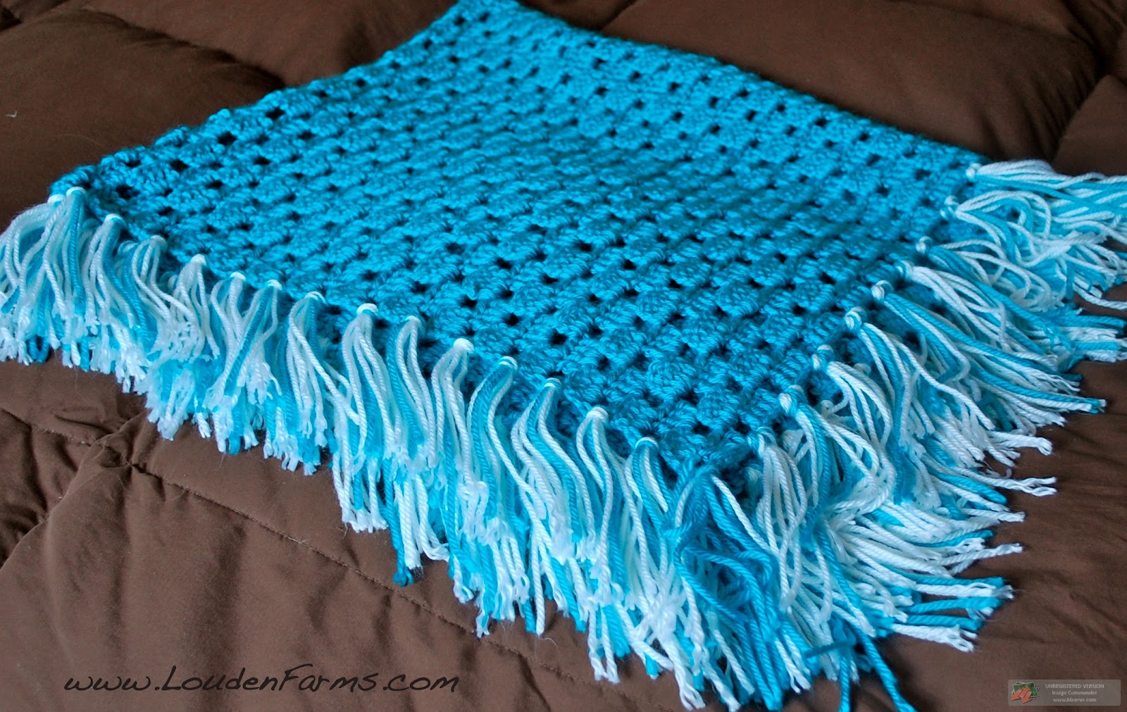 6LittleChickies Life on Louden Farms 'Tiffany Box' Blue Baby Blanket