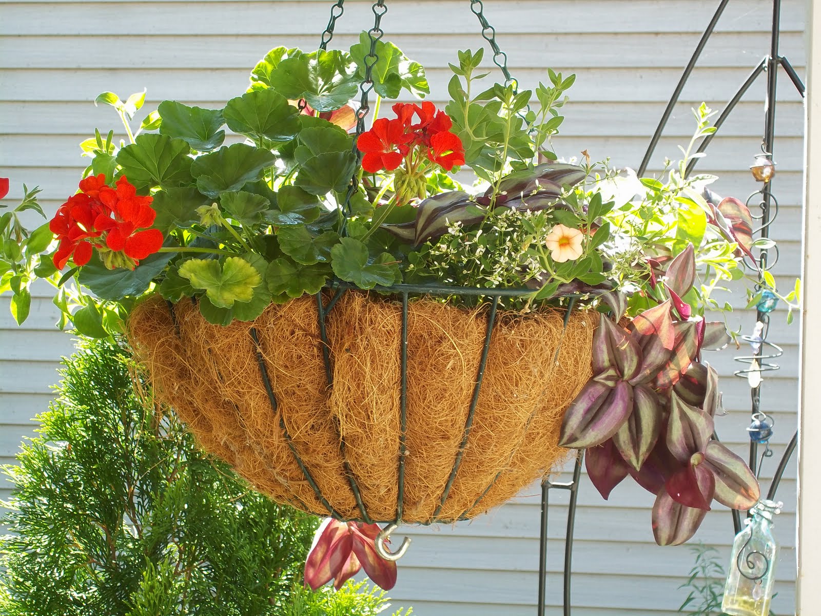 Cottage Garden Quilter Hanging Basket