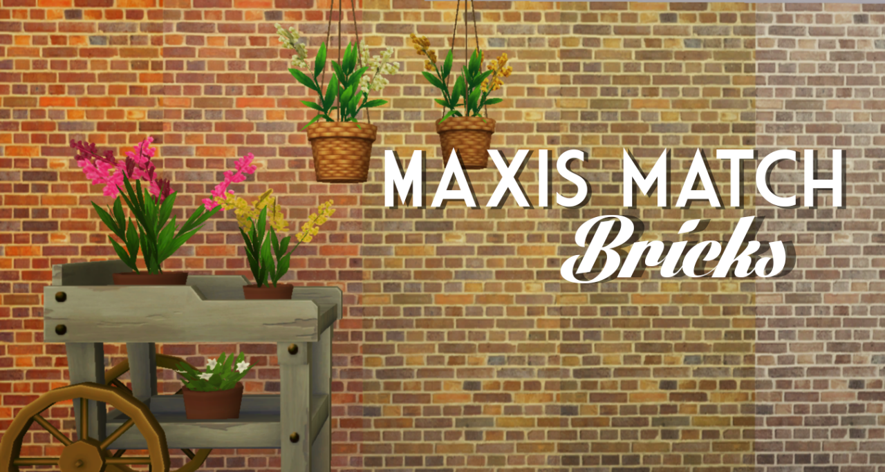 My Sims 4 Blog Maxis Match Brick Wallpaper by GregariousGnomes
