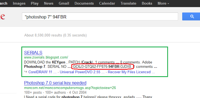 How to find serial key of any software trick by dj_$hani Google+trick+to+find+serial+key