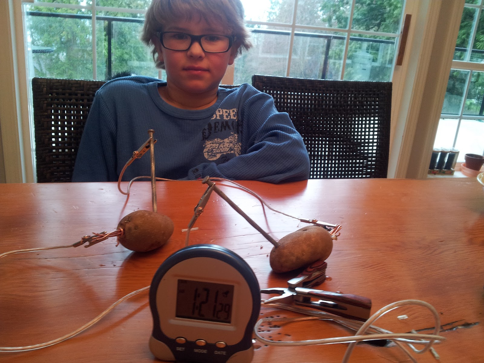 Tyler's Adventures Potato Clock Experiment
