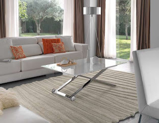 Mesa de centro elevable a mesa de comedor