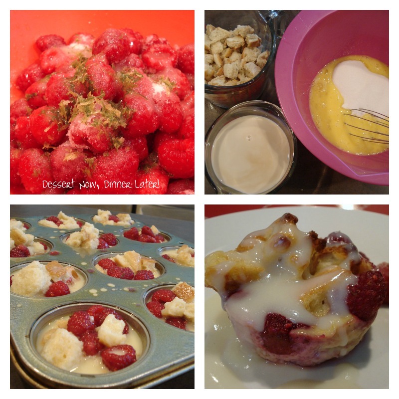 Raspberry Bread Pudding Cups Dessert Now, Dinner Later!