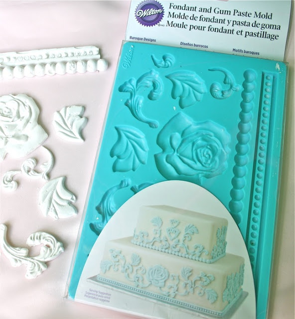 The Polka Dot Closet Lining A Picnic Basket And Using Gum paste Molds For Plaster Appliques