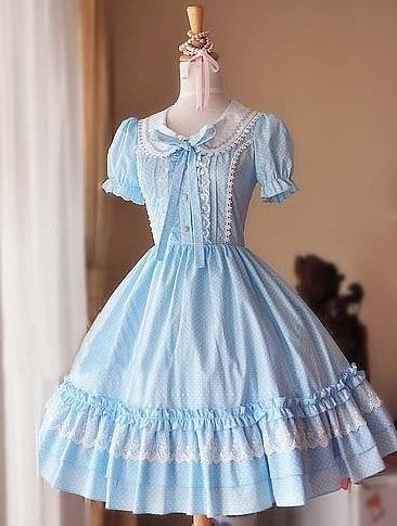 Polka Dots Puff Sleeves Sweet Lolita Dress