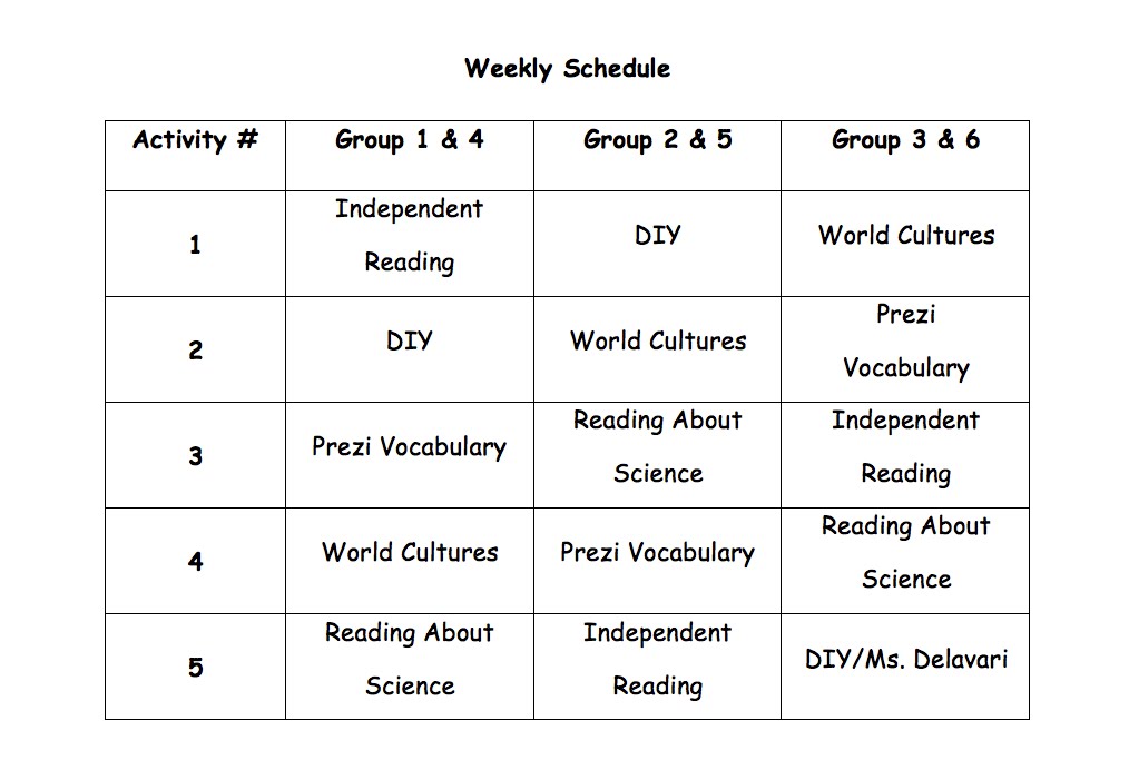 New Schedule