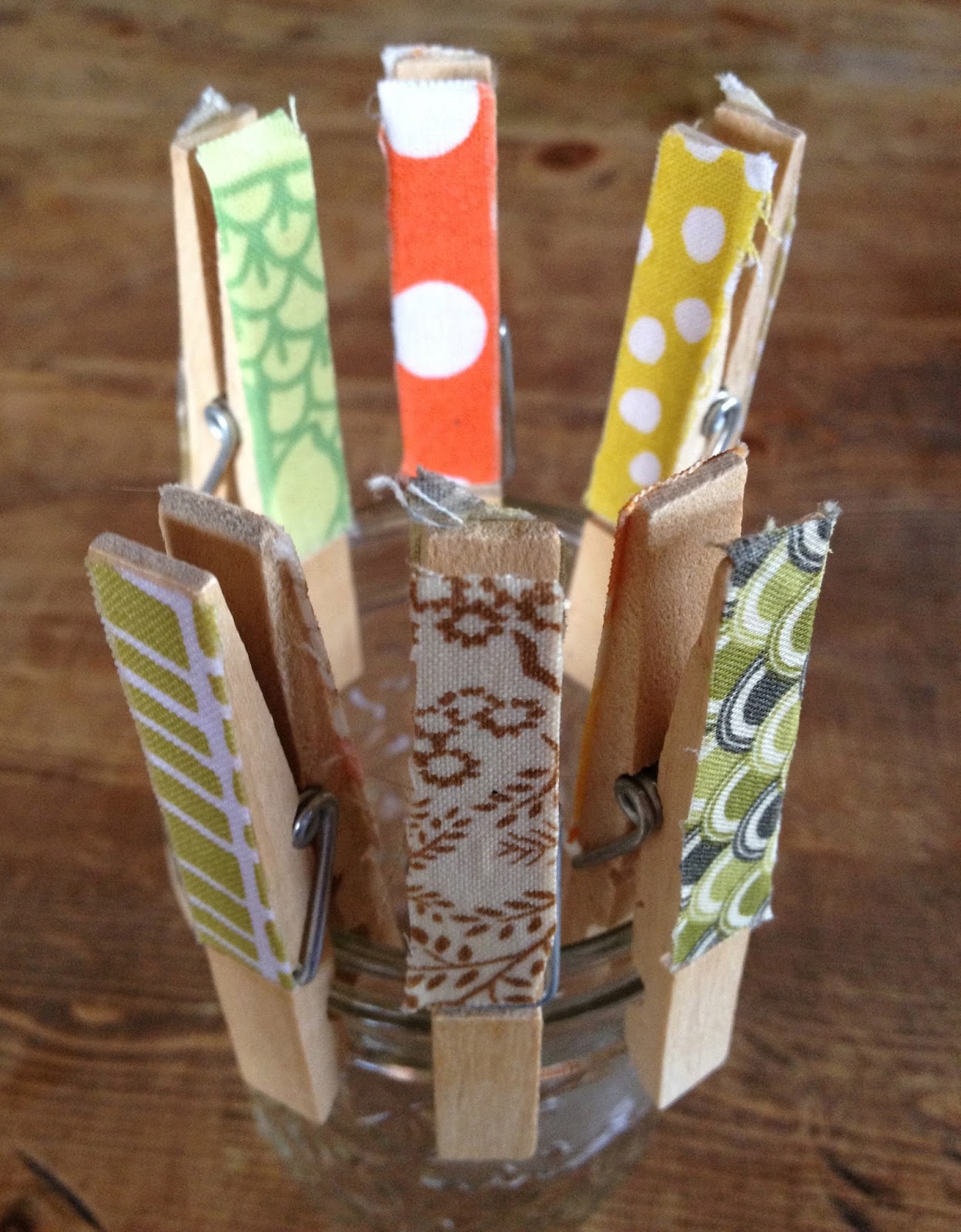 Clothes Pins Fabric Strips and Vintage Buttons Ivy & Co.