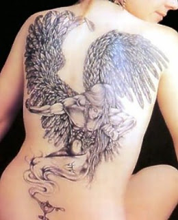 Large Angel Back Tattoo Design