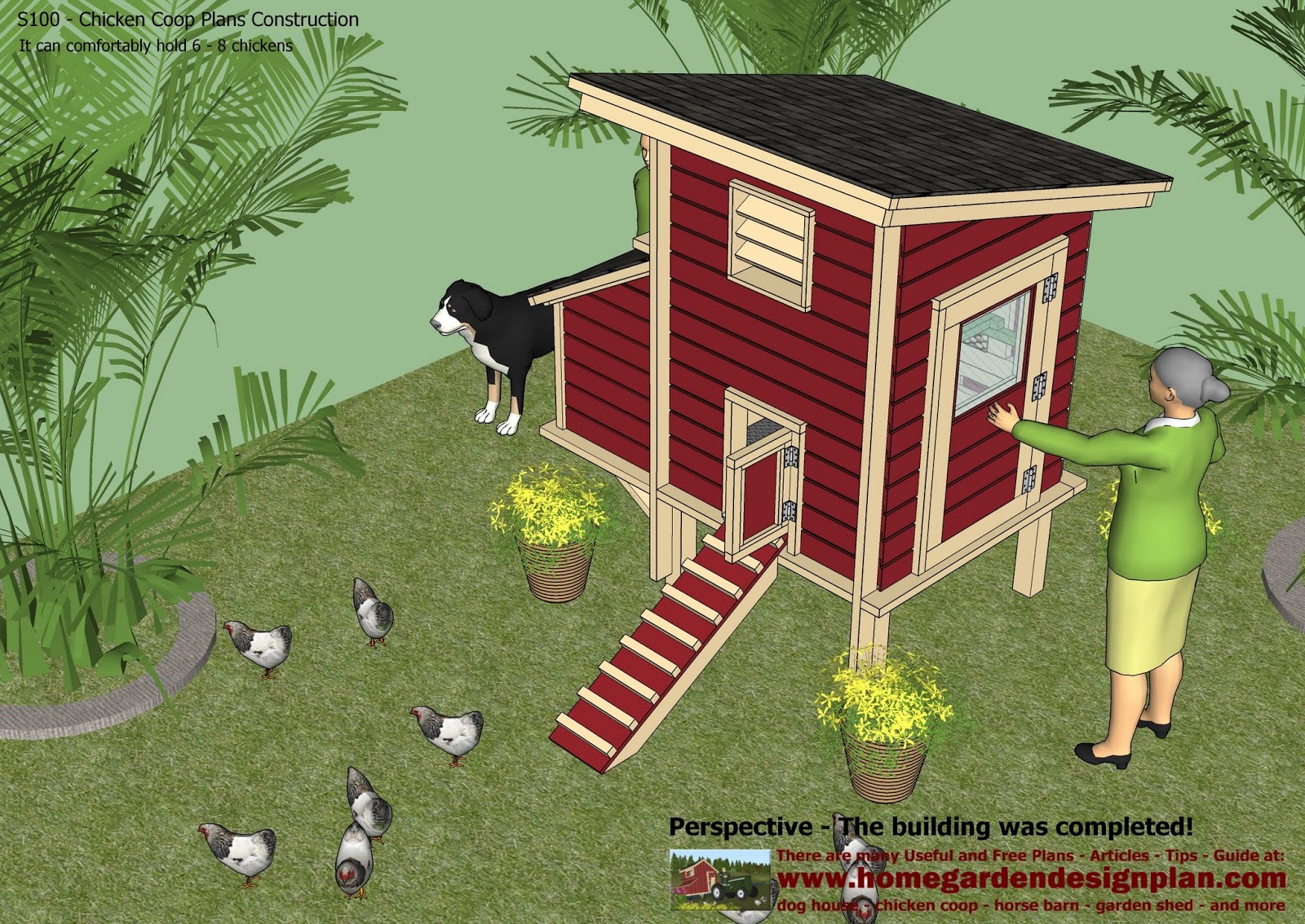 home garden plans S300 Chicken Coop Plans Construction Chicken