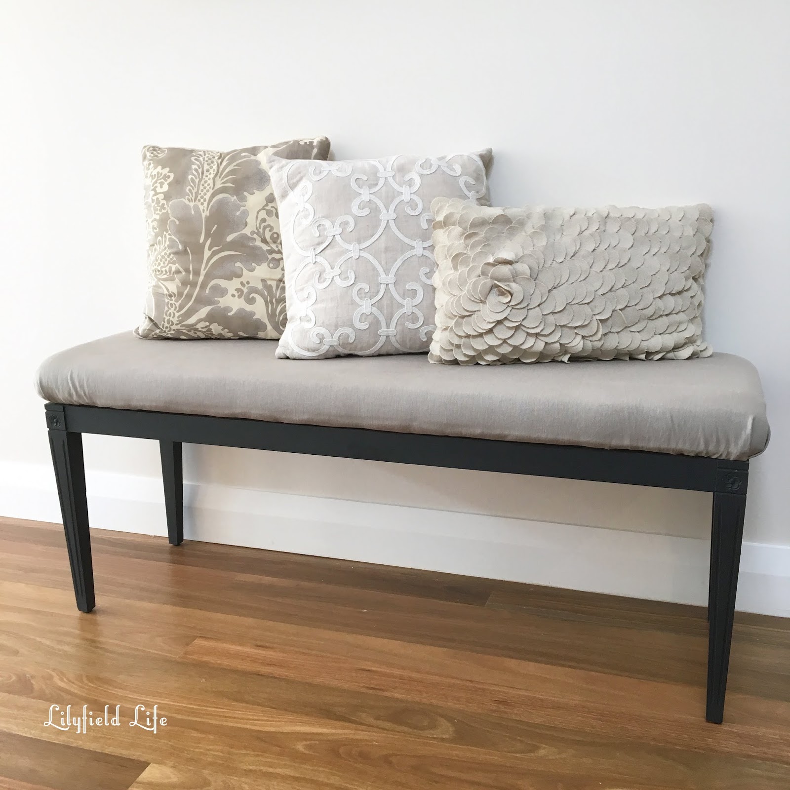 Lilyfield Life: Upholstered Bench Seat and my daughter's cushion