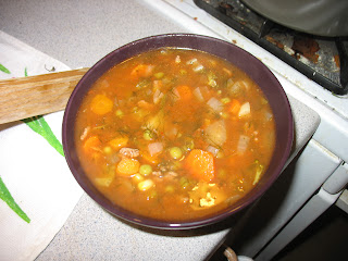 A bowl of vegetable soup