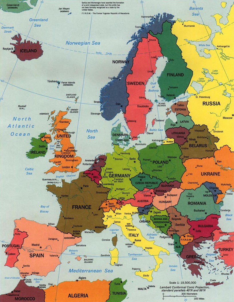 What countries make up continental Europe?