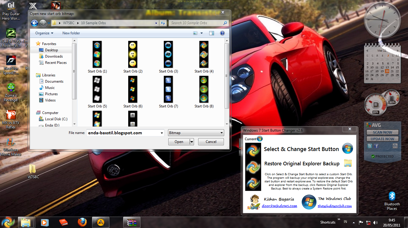 endabaxstil Windows 7 Start Button Changer