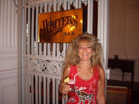 VIVIENNE AT THE WRITER'S BAR, RAFFLES HOTEL, SINGAPORE