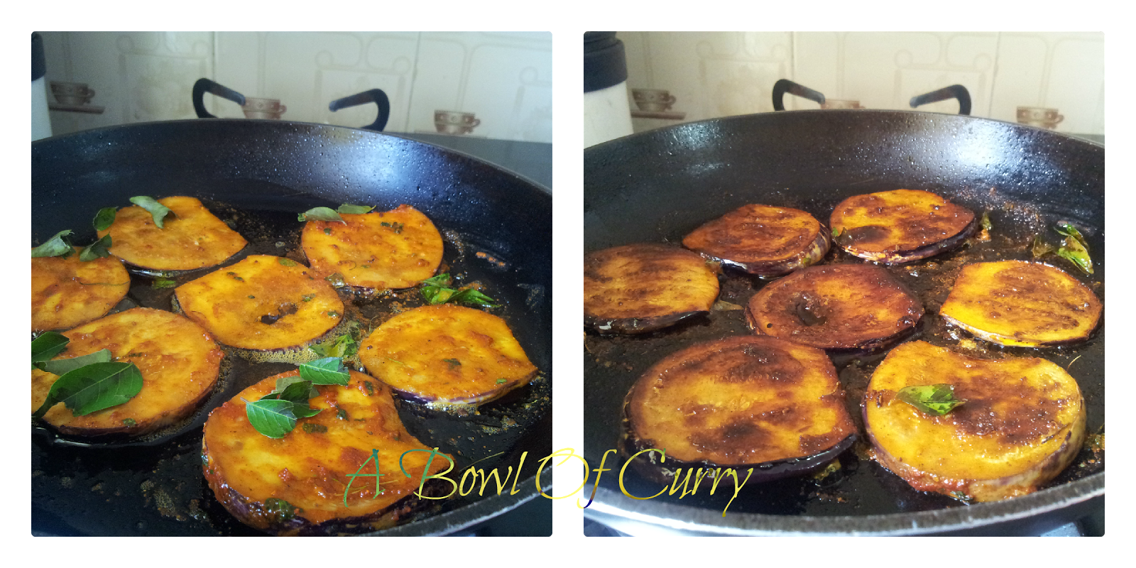 A Bowl Of Curry Eggplant / Brinjal Masala Fry