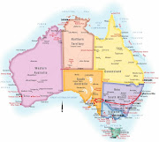 Below is a map of where in Australia we were marked in Red. (sydney map australia)