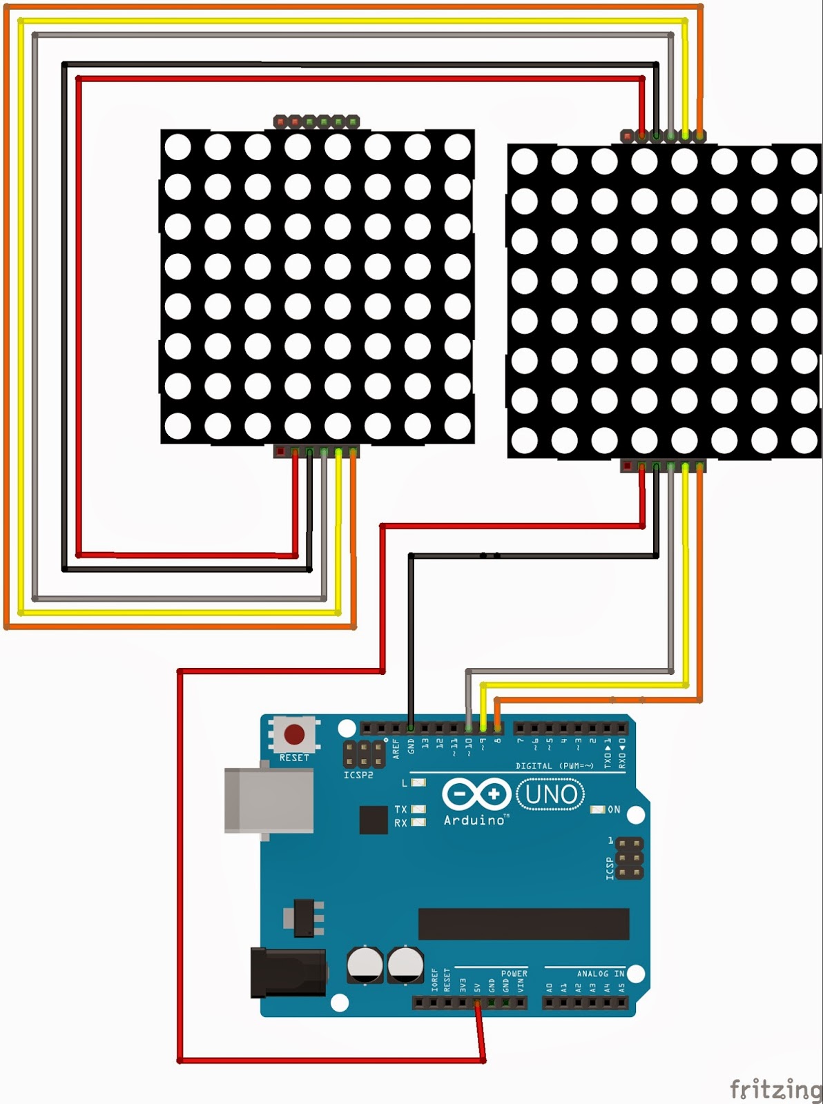 Comment utiliser 8×8 LED matrice avec MAX7219 module pour Arduino