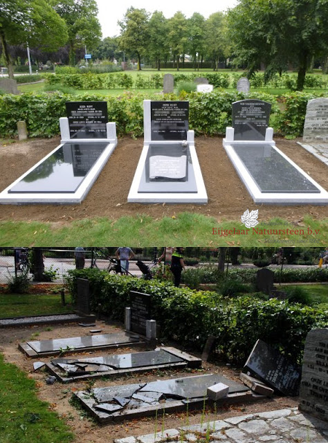 Omver gereden grafstenen in putten hersteld door Eijgelaar