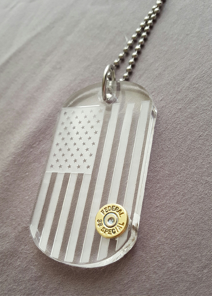 Karen Hill Designs Bullet dog tag USA