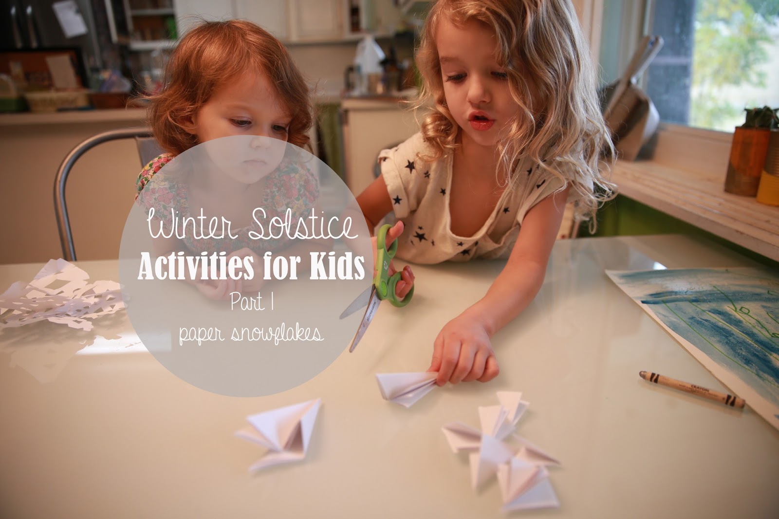Hawks and honey Winter Solstice Activities for Kids {Paper Snowflakes}