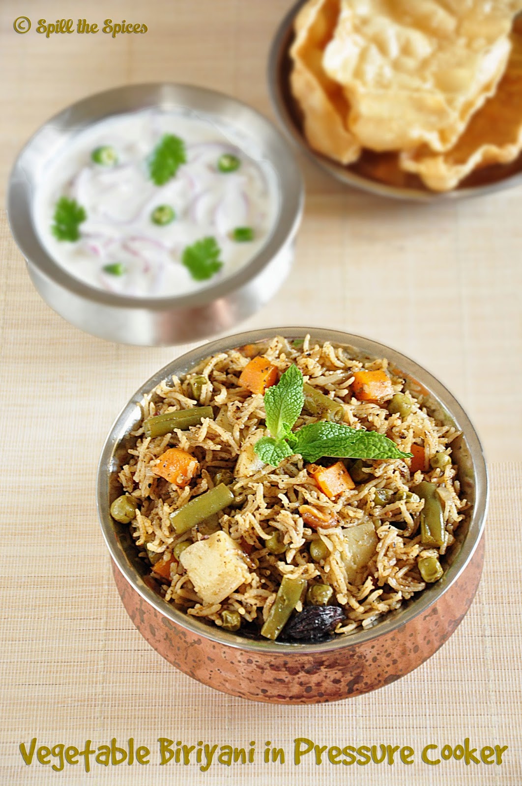 Vegetable Biriyani In Pressure Cooker Spill the Spices