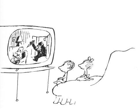 Niño viendo la tv para colorear - Imagui