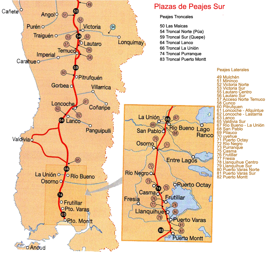 Mapa Pasos Fronterizos Chile Argentina