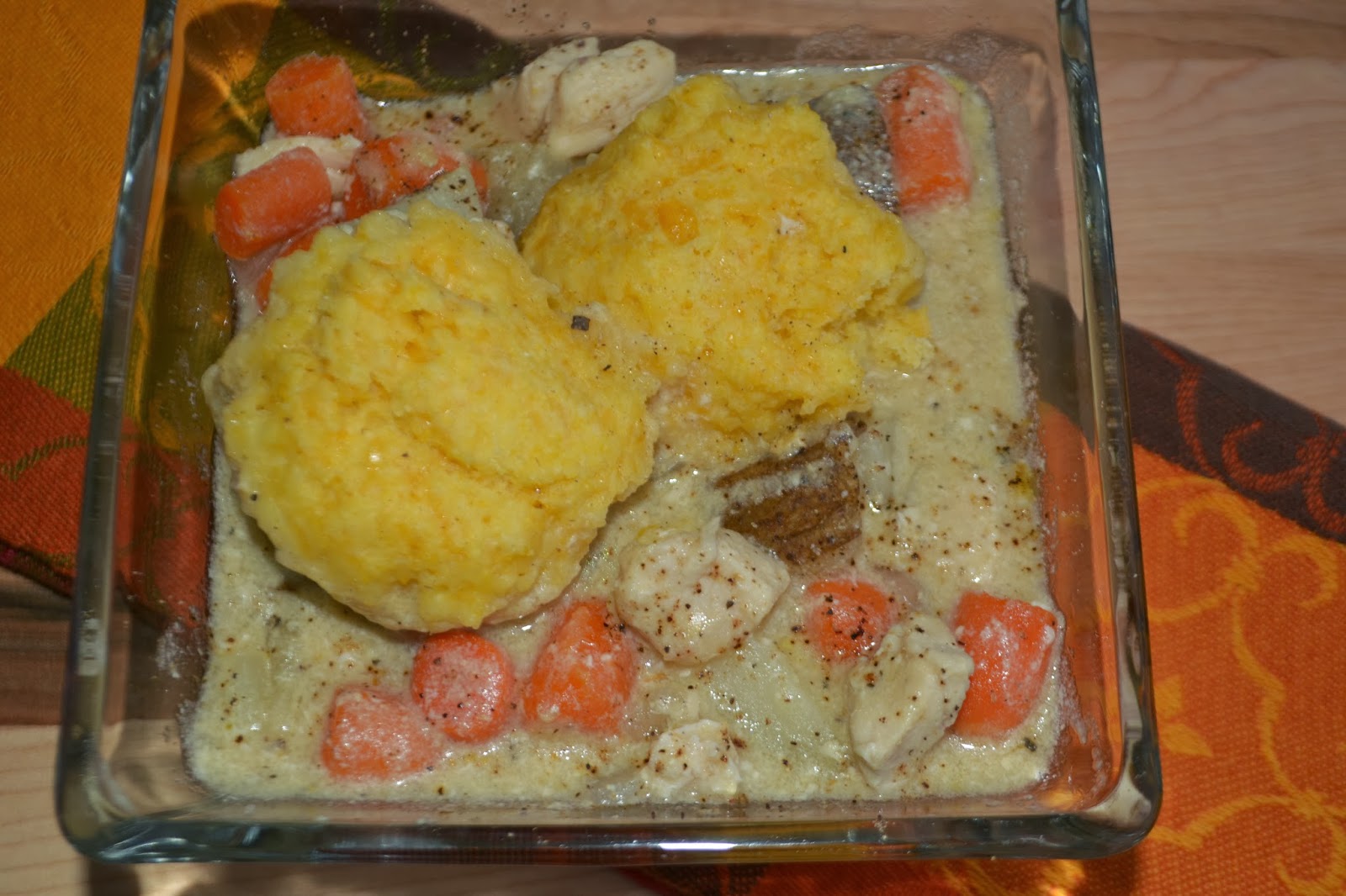 7kidsathome Chicken and Cheddar Cornmeal Dumplings