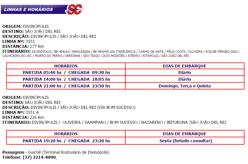 HORÁRIO MISTER ÔNIBUS REGIONAIS