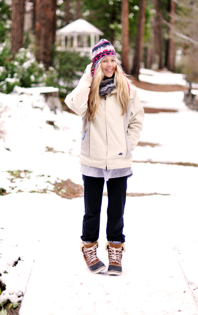 dressed sloppy in the snow