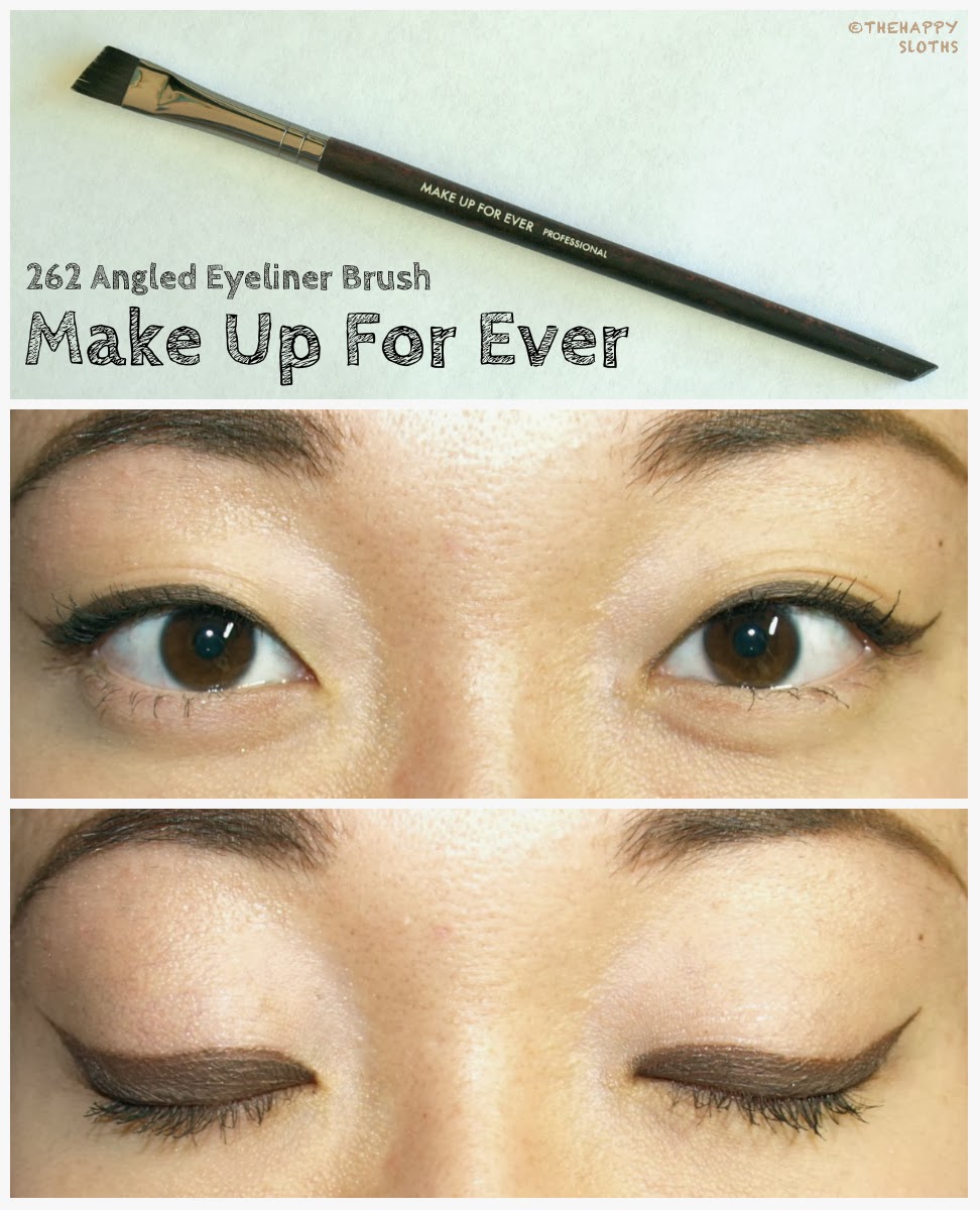 Make Up For Ever Angled Eyeliner Brush 262: Review  The Happy Sloths:  Beauty, Makeup, and Skincare Blog with Reviews and Swatches