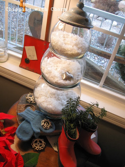 Chipping with Charm: Fish Bowl Snowman...http://www.chippingwithcharm.blogspot.com/
